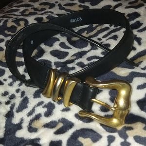 Brighton Classics black skinny leather belt